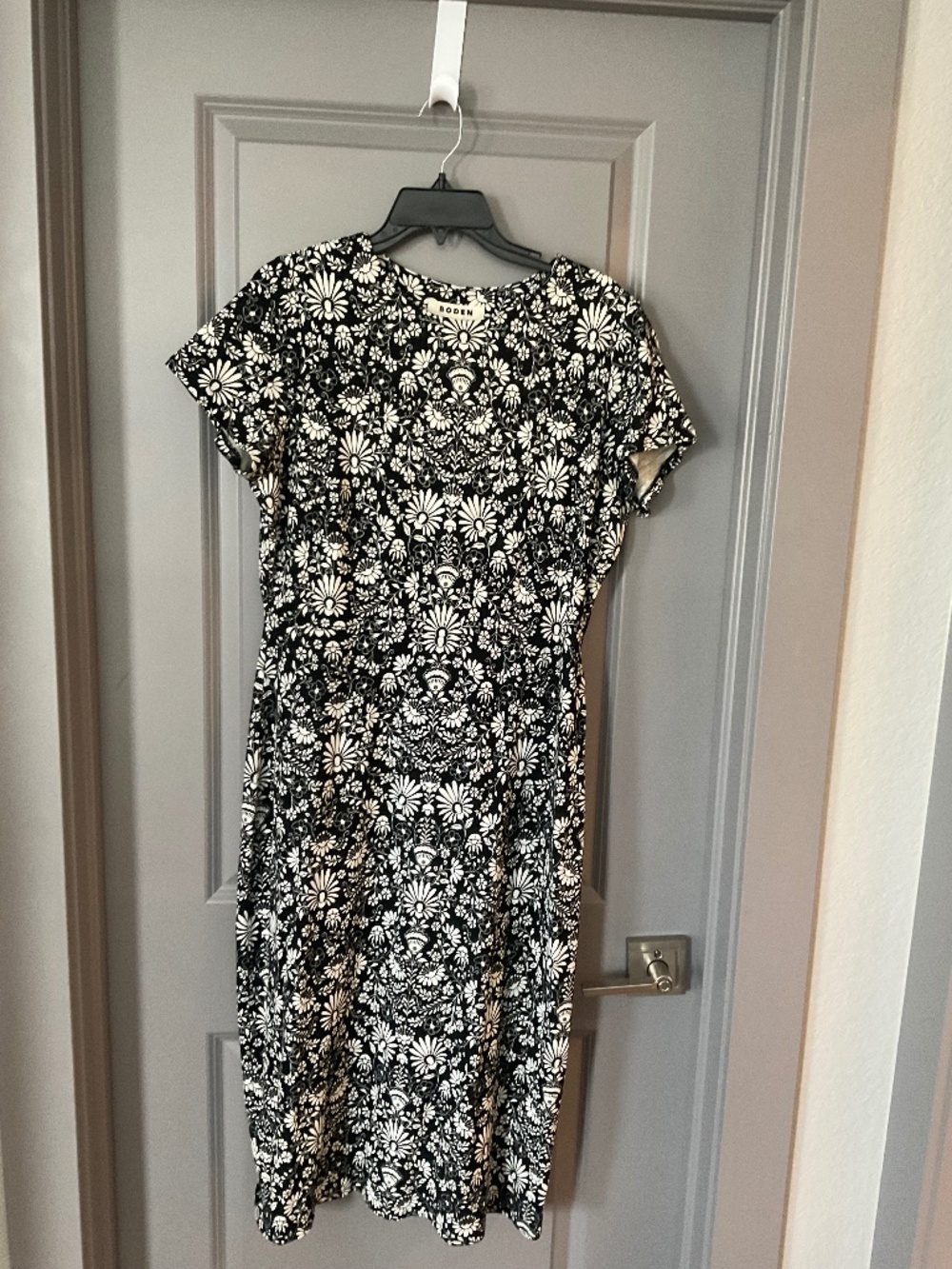 Boden Black & White Floral Print Dress
